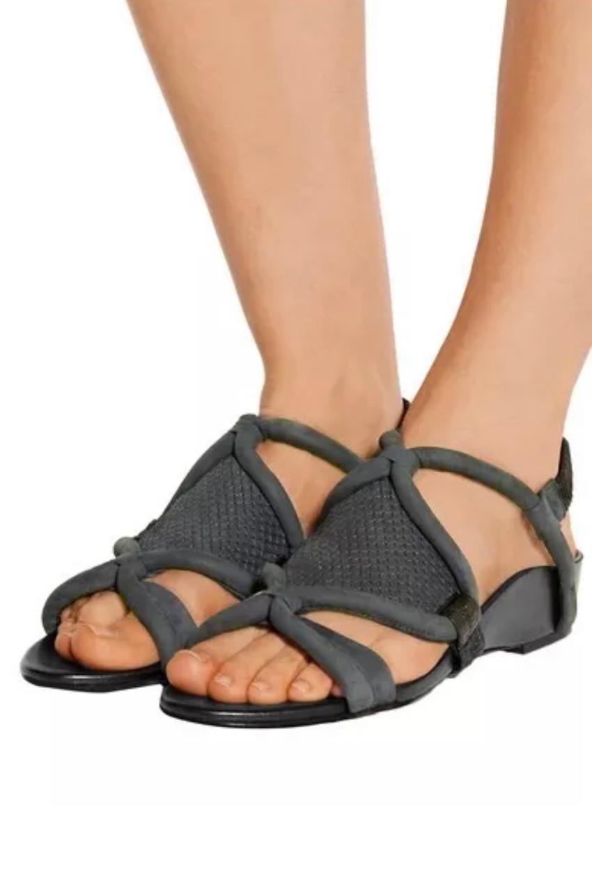 3.1 Phillip Lim Black Marquise Flat Sandals