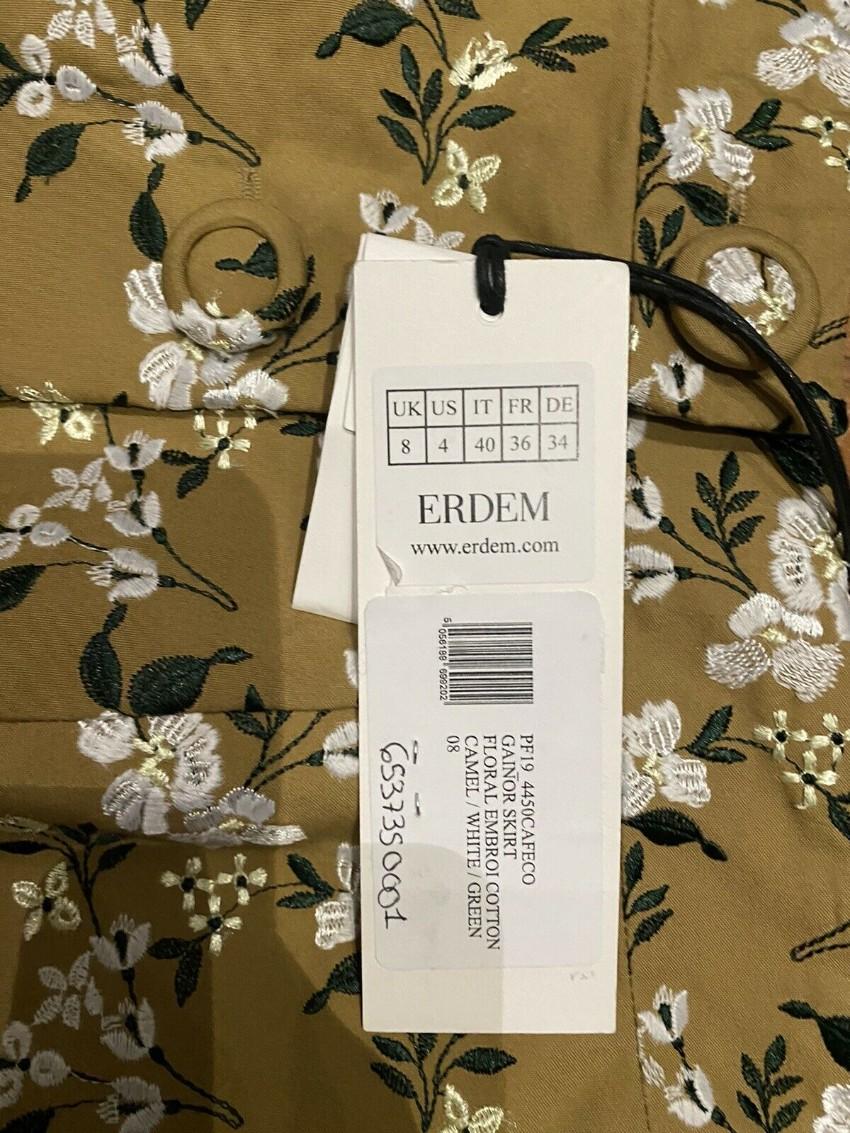 Erdem Floral Embroidered Gainor Button Down Skirt