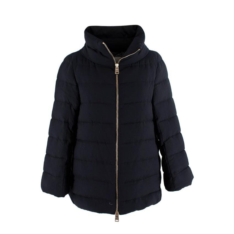 Herno Black Twill Padded Quilted Jacket