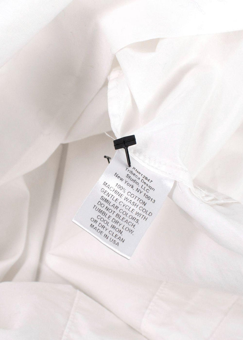 Nili Lotan white wide poplin top