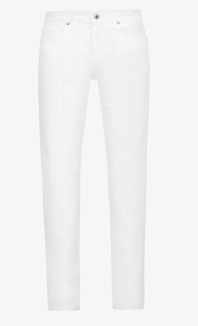 Paige White Slim Straight-Leg Denim Jeans