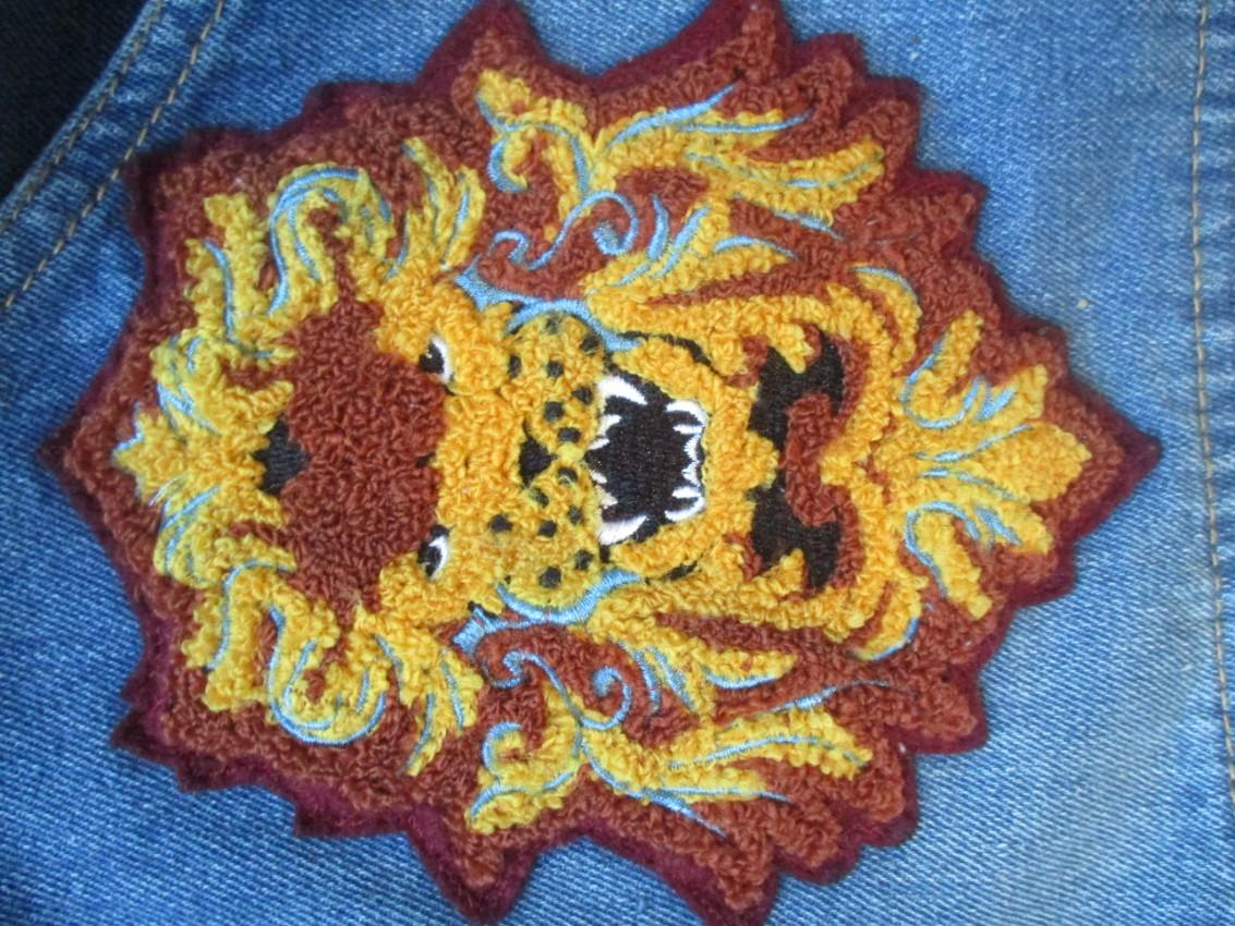 Manoush Denim Tiger Patch Skirt