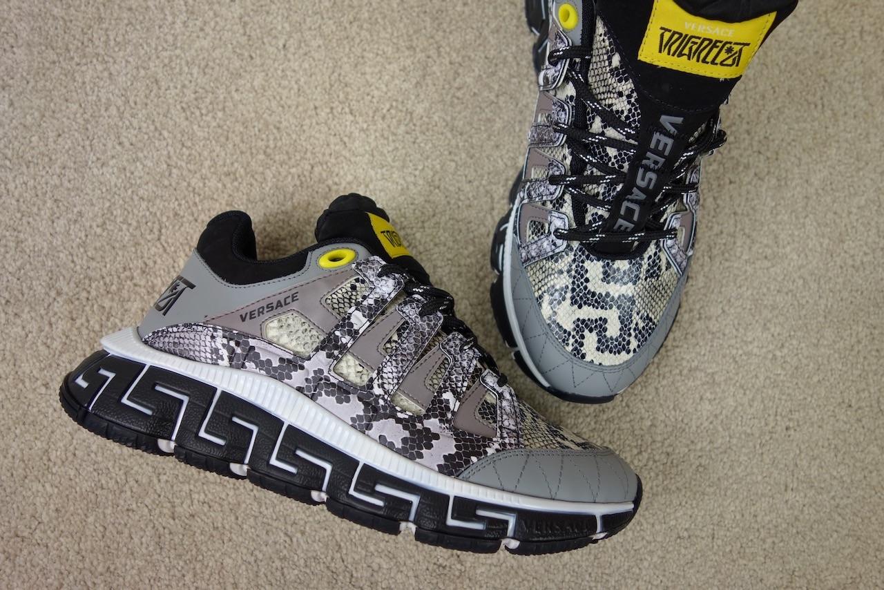 Versace Grey Python Print Trigreca Sneakers