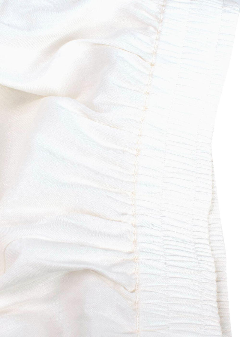 Frame White Linen Wide Leg Trousers