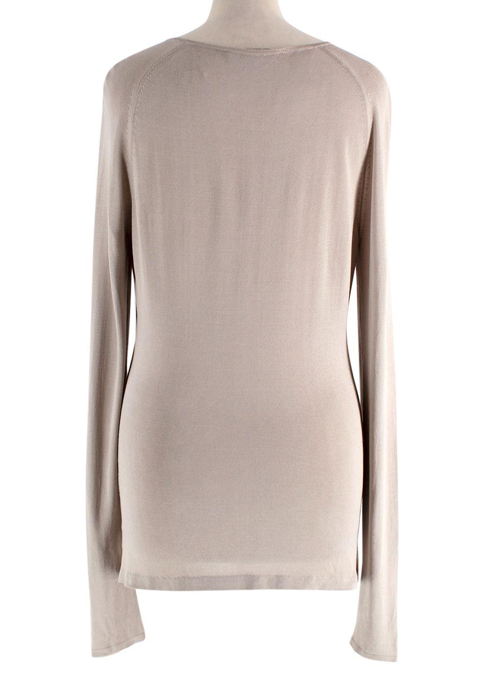 Gucci Beige Glitter Effect Long Sleeve Top