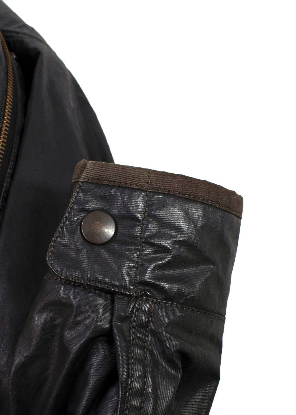 Matchless Waxed Cotton Biker Jacket with Fur Hood