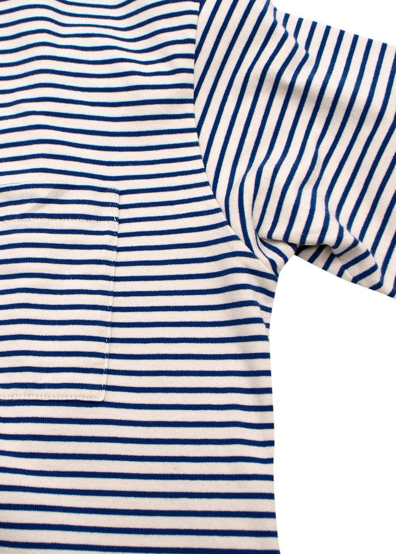 Blue/Beige Cotton Jersey T-Shirt
