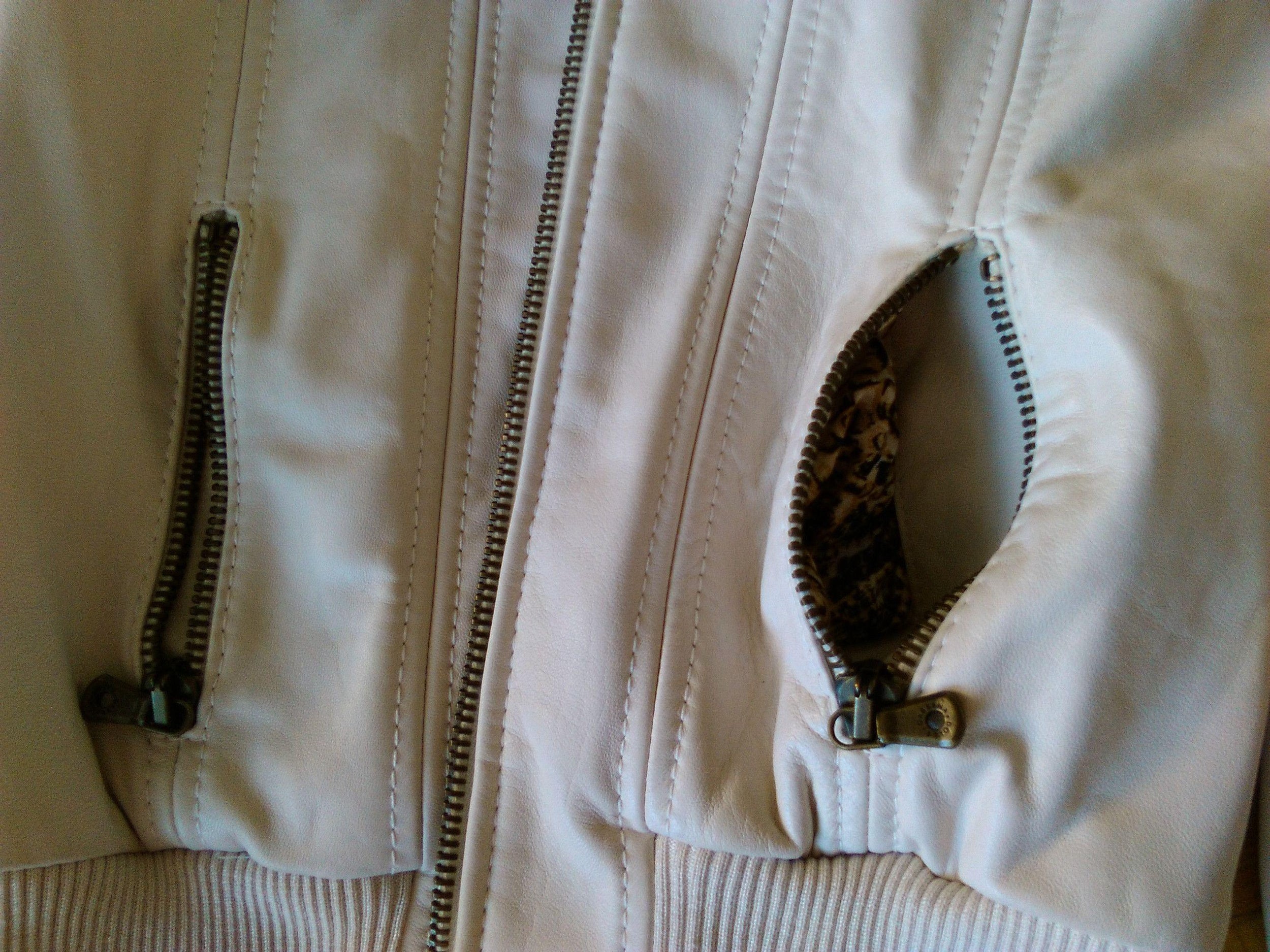 Dolce & Gabbana Womens White Leather Jacket