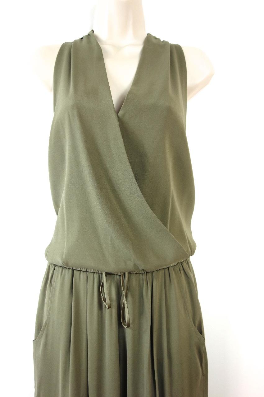 Ramy Brook Green Sleeveless Silk Wrap Style Top