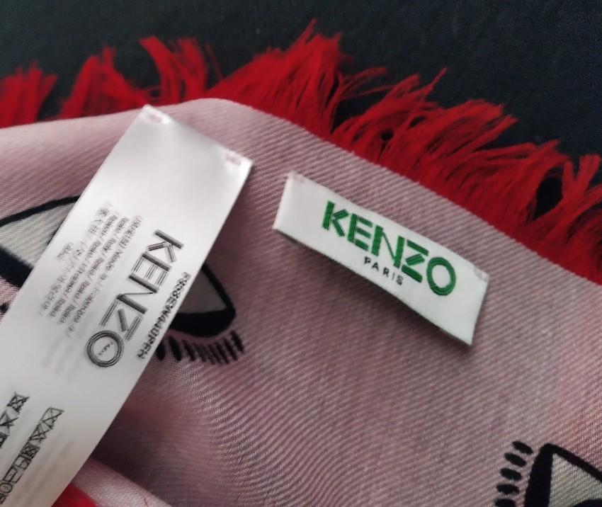 Kenzo Contrasted Multieyes Silk Blend Scarf