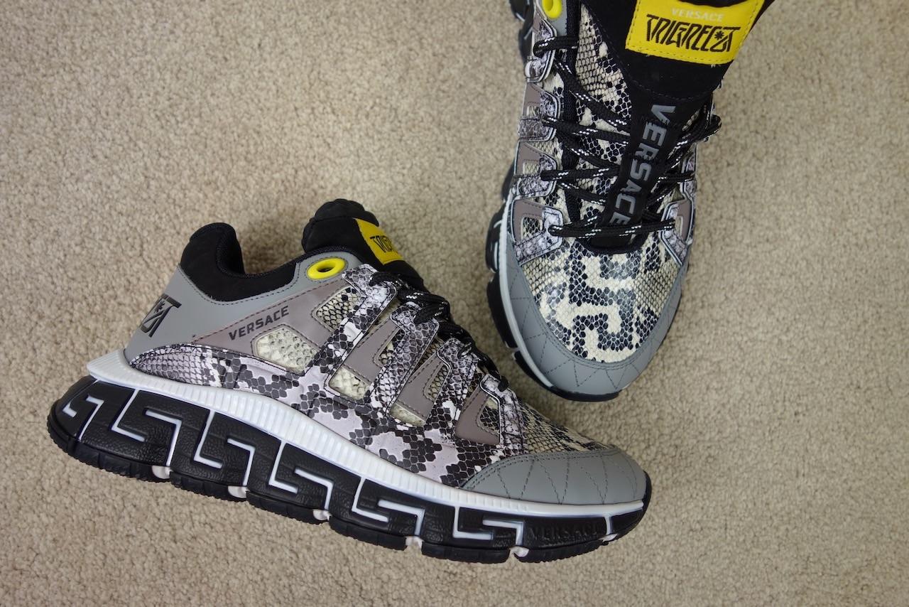 Versace Grey Python Print Trigreca Sneakers