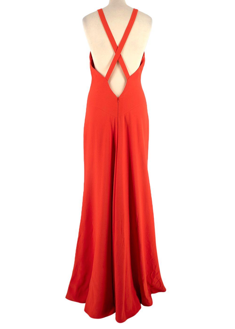 Alexander McQueen Orange Cross Back Gown