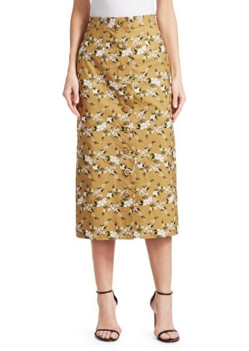 Erdem Floral Embroidered Gainor Button Down Skirt