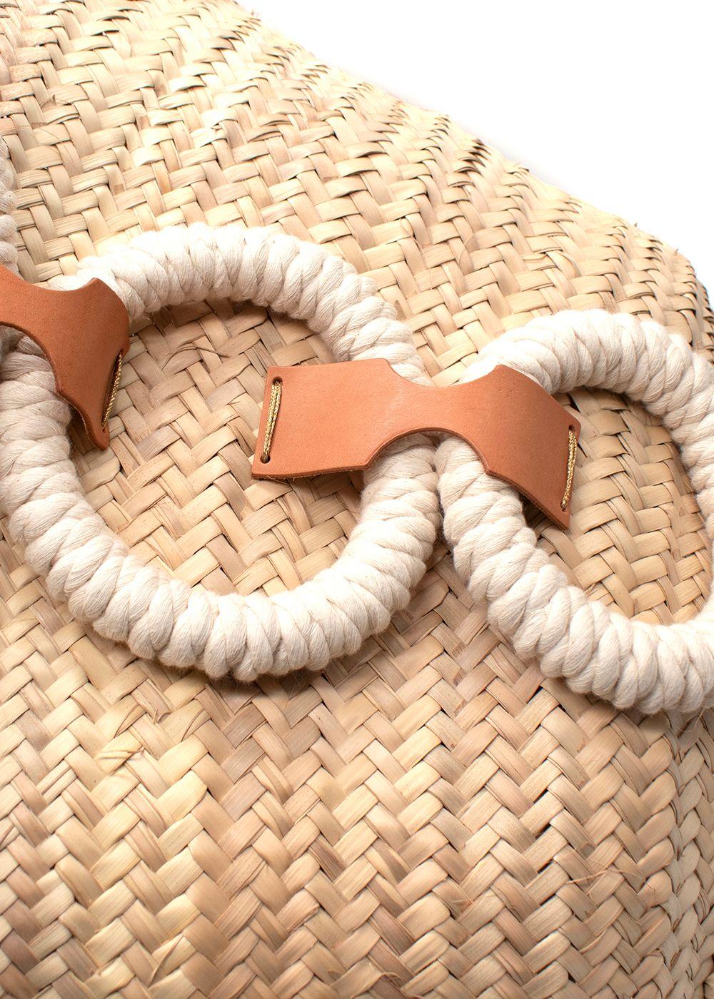 Zeus + Dione Beige Scorpio Wicker Basket Bag
