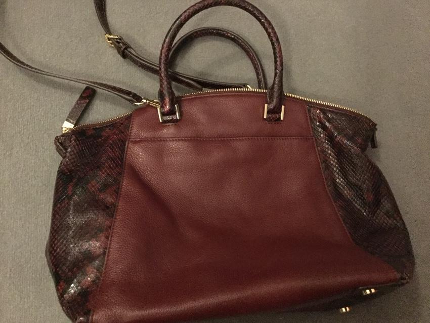 Michael Michael Kors Snake Skin Burgundy Tote Bag