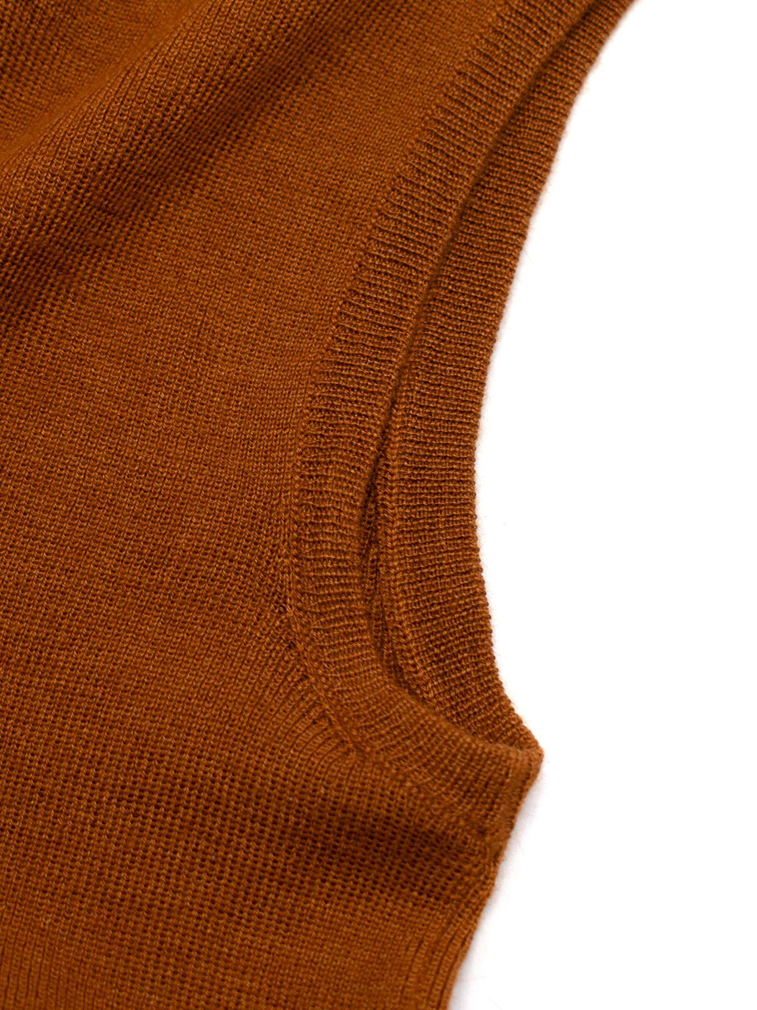 Prada Rust Silk And Cashmere Blend Top And Cardigan Set