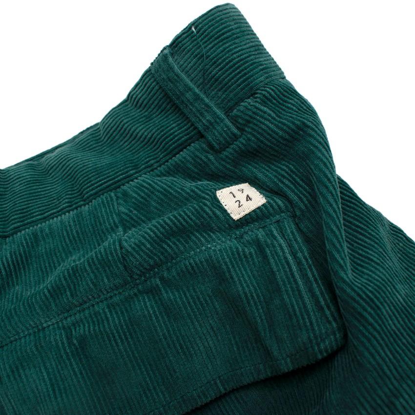 MAN 1924 Emerald Green Cotton Corduroy Cargo Shorts