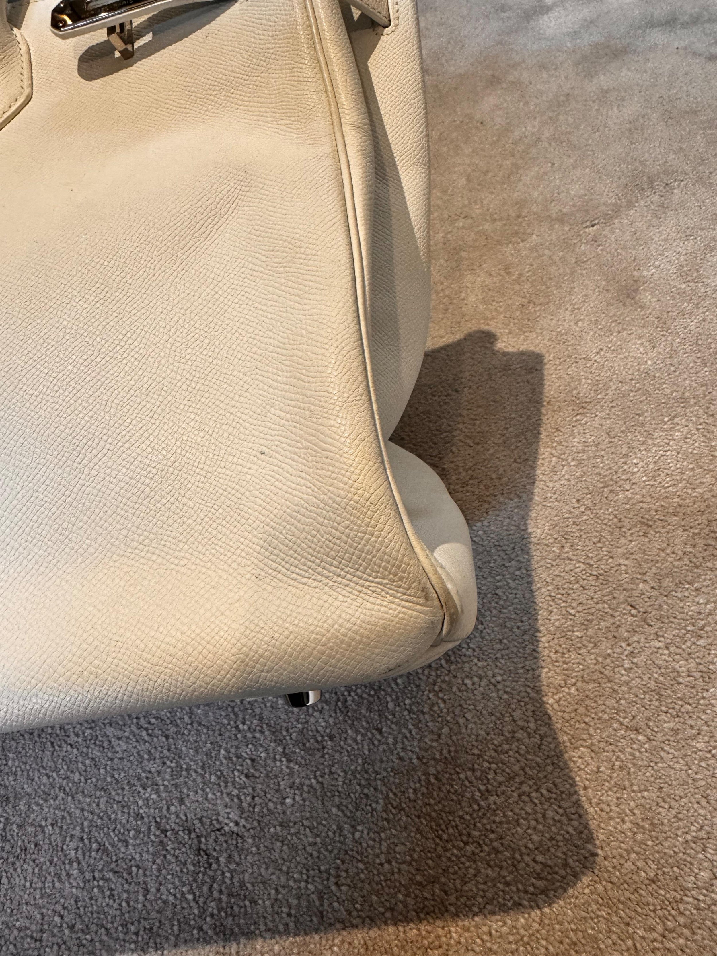 Hermes White Birkin 40 Retourne with Palladium Hardware