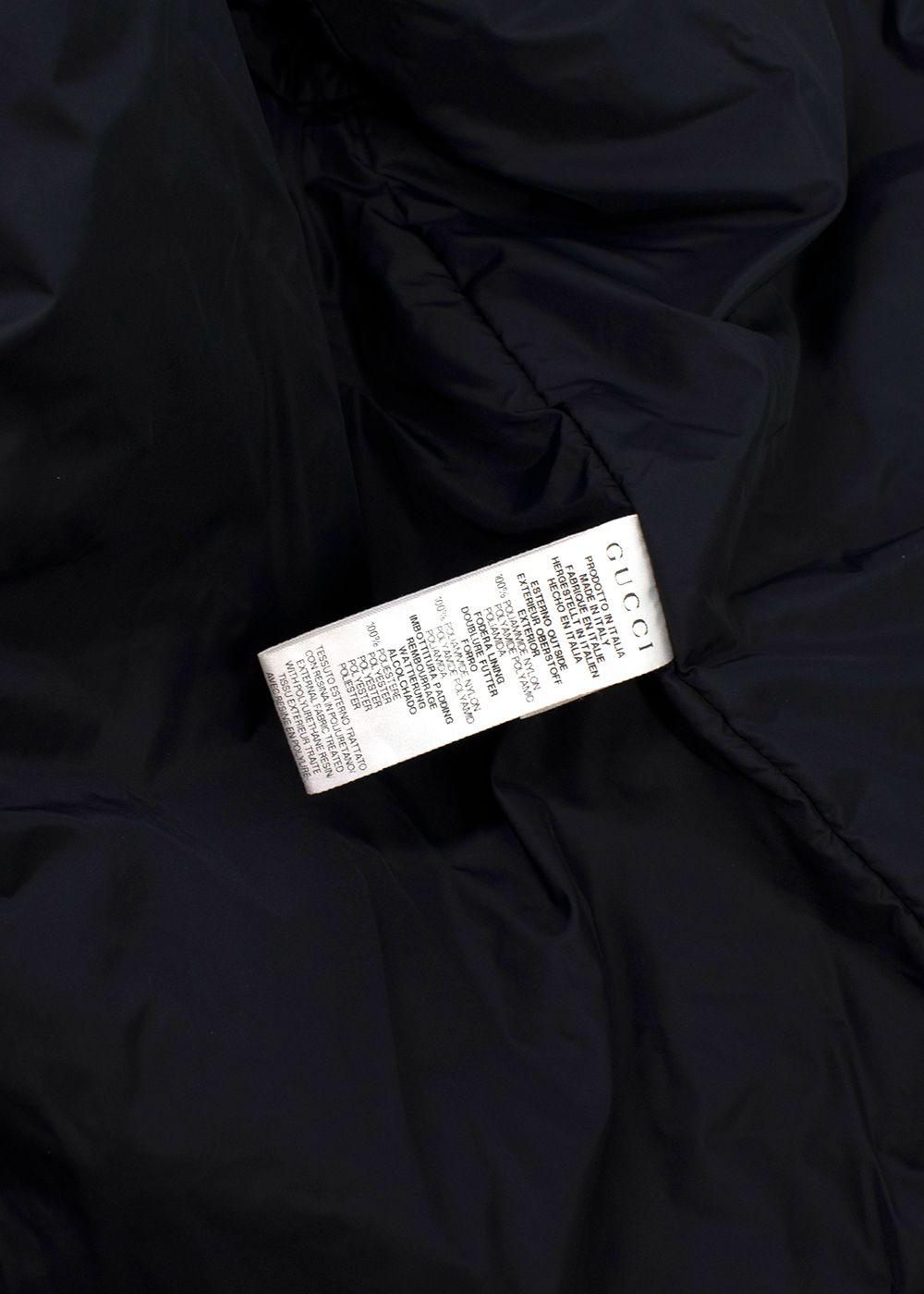 Gucci Kids 12Y Black Monogram Logo Puffer Jacket