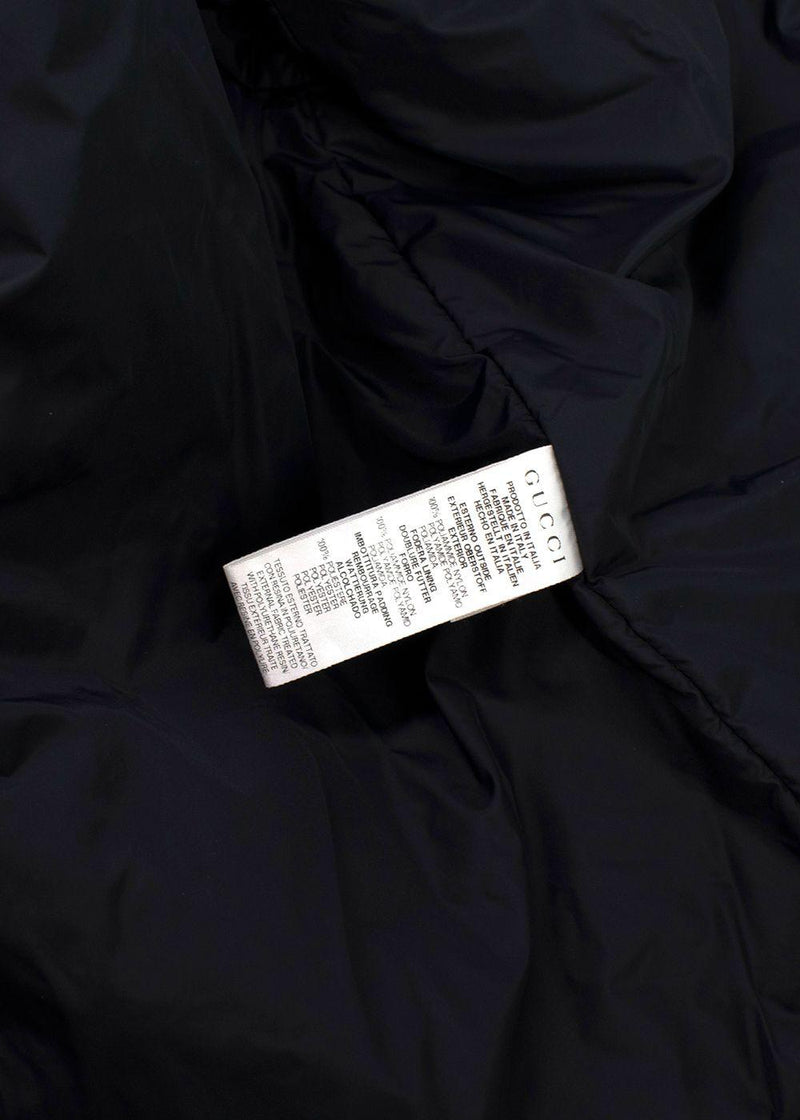 Gucci Kids 12Y Black Monogram Logo Puffer Jacket