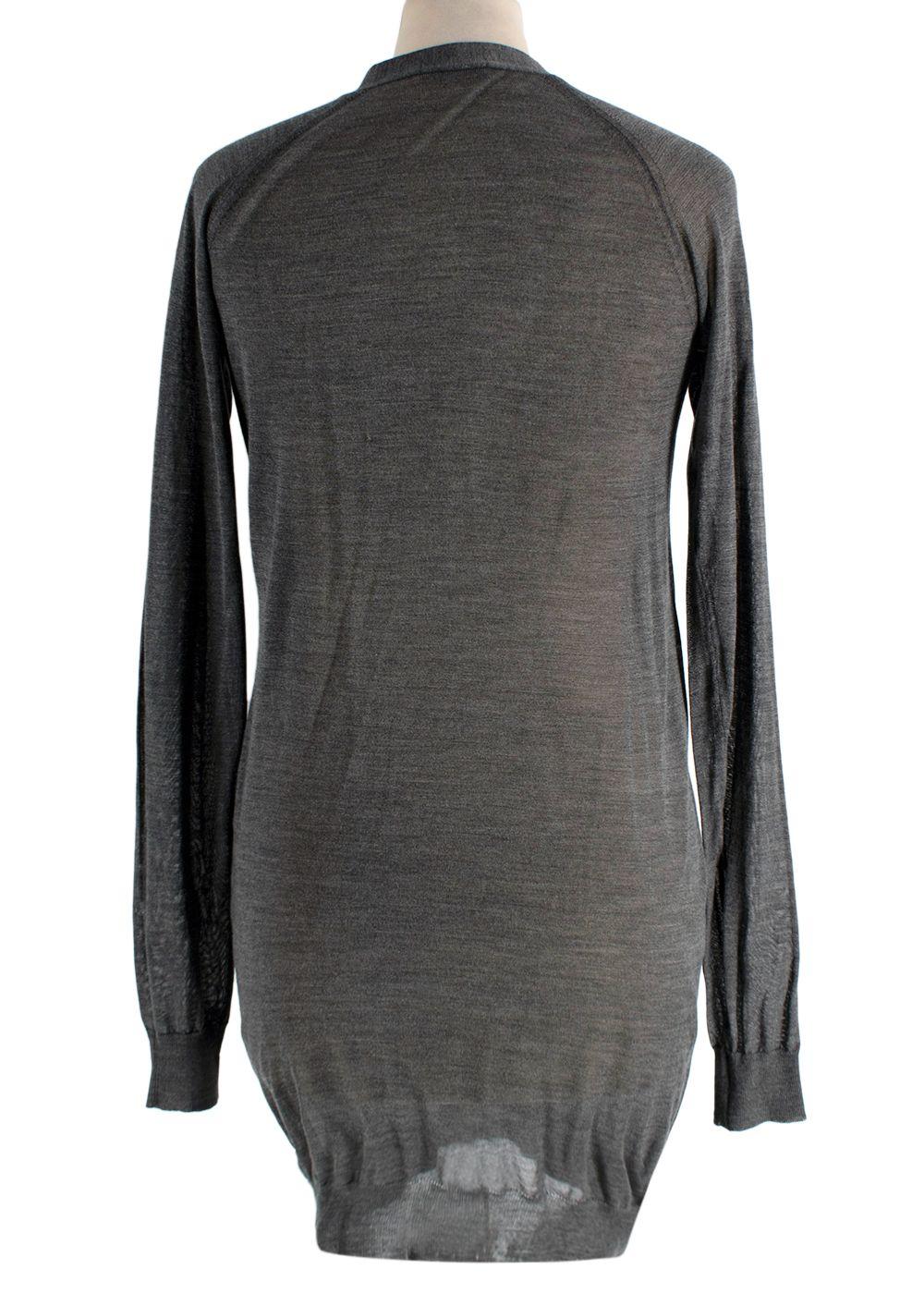 Prada Grey Super Fine Knit Cardigan