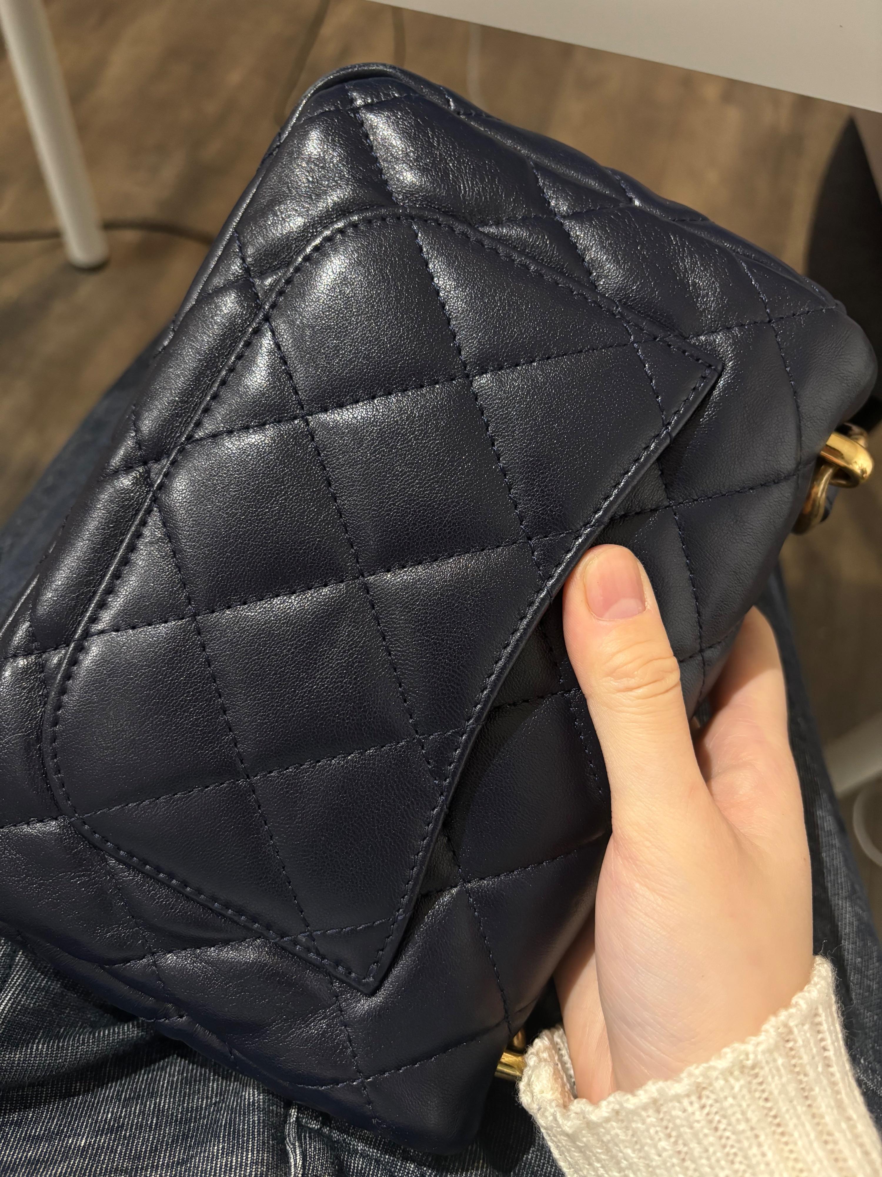 Chanel Navy Blue Funky Town Lambskin Shoulder Bag