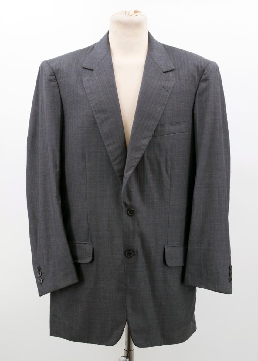 Lanvin Grey and Red Pinstripe Blazer