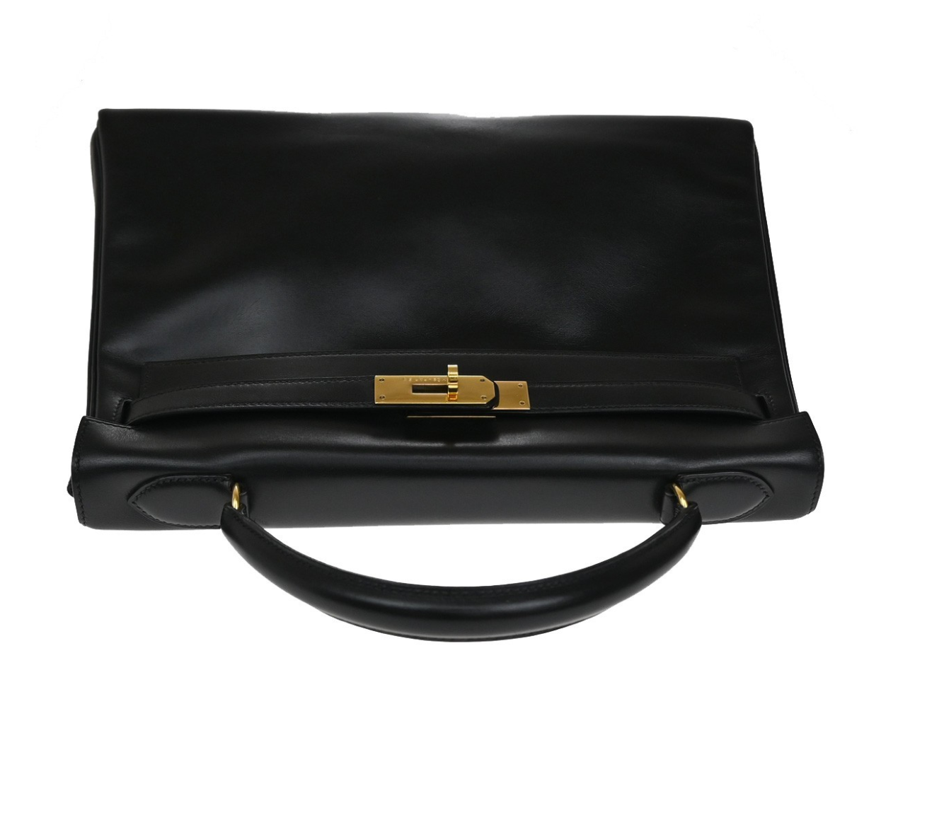Hermes Black Kelly With Gold Hardware 32Cms