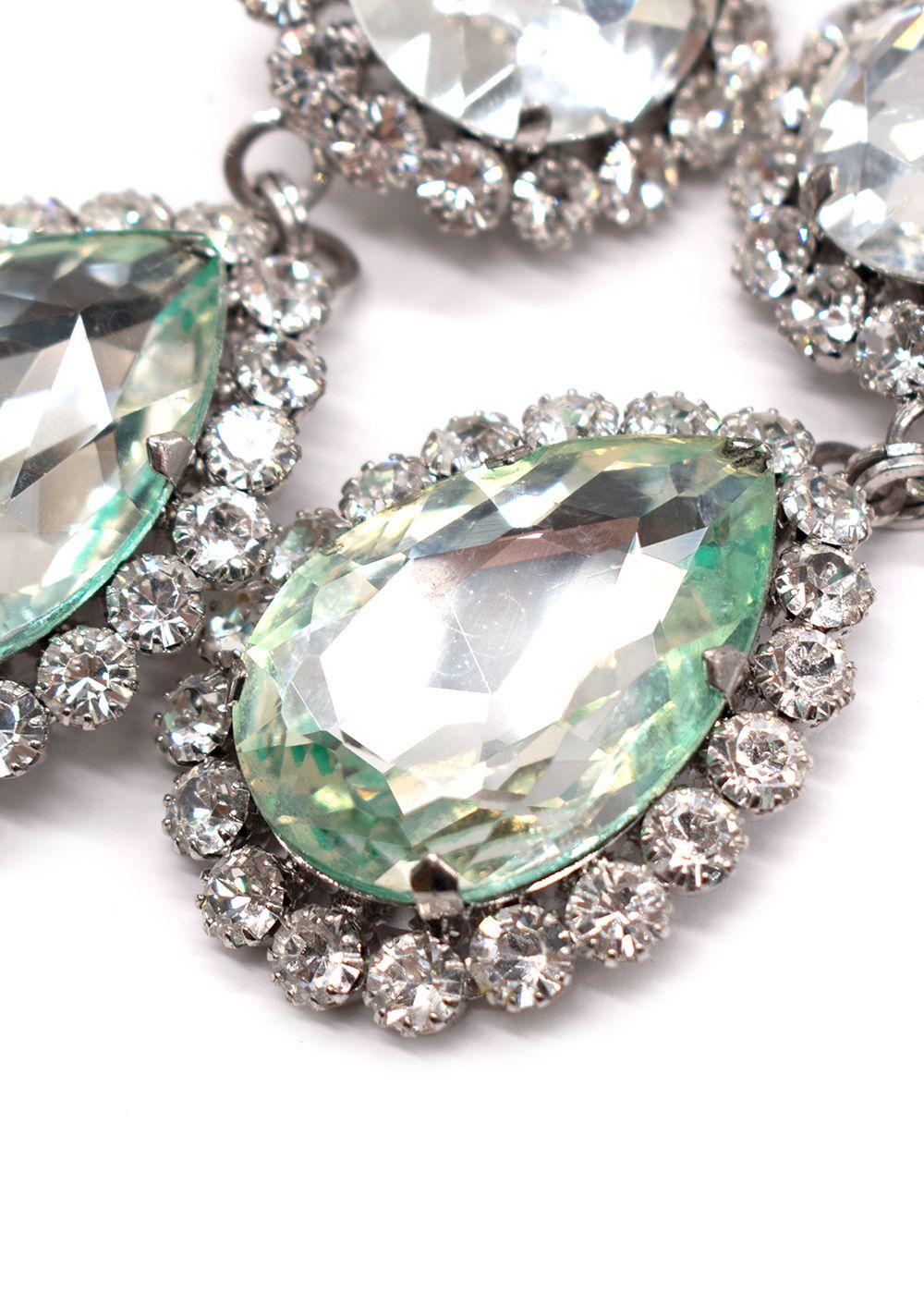 Alessandra Rich Embellished Drop Clip On Earrings