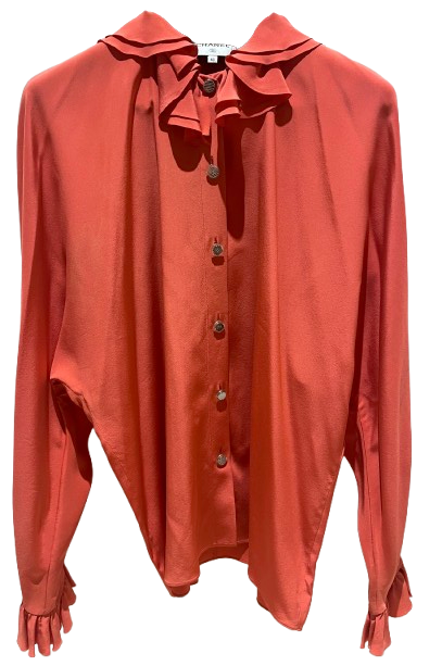Chanel Orange Silk Blouse 2020