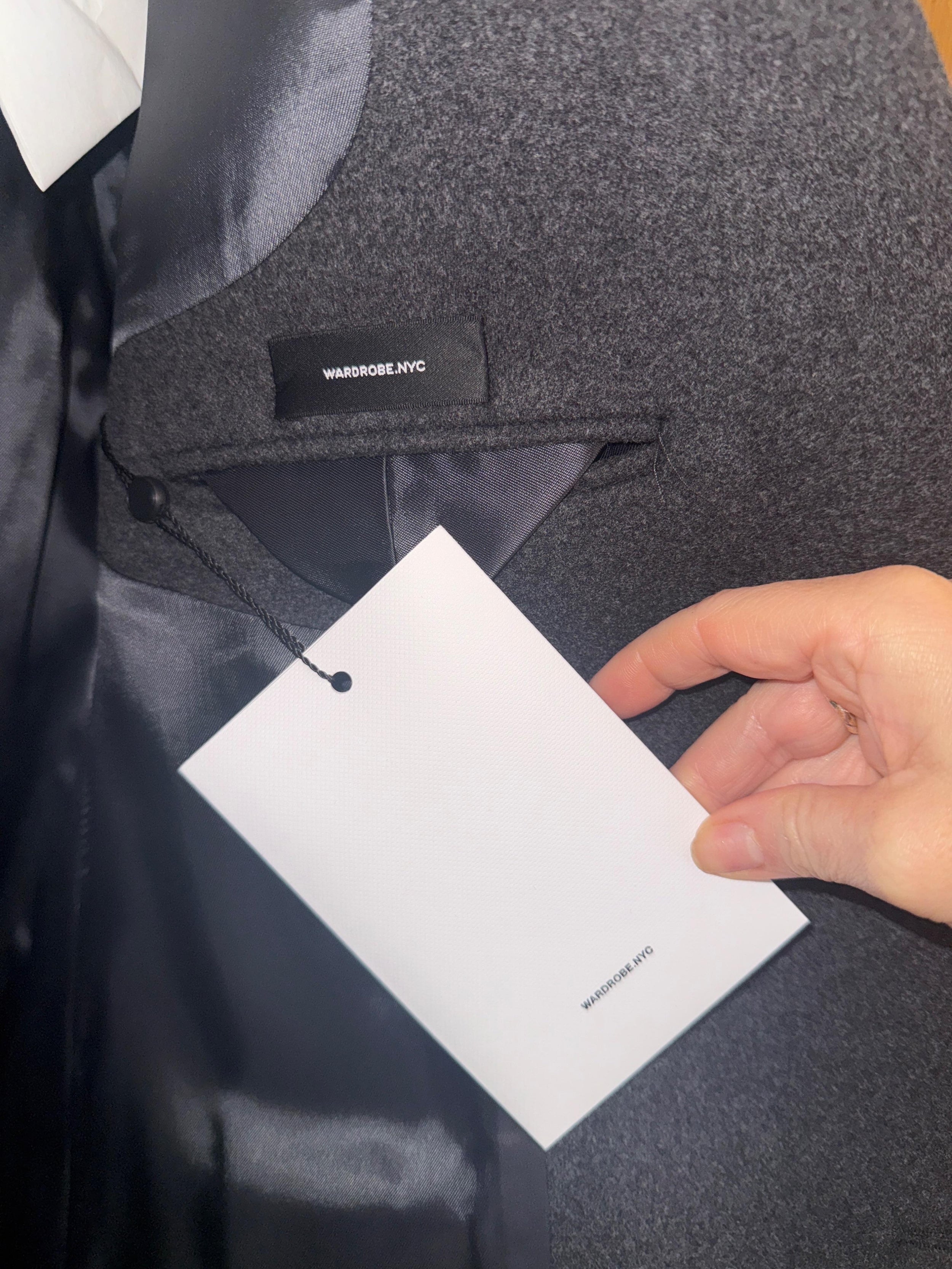 Wardrobe NYC Single Breasted Charcola Grey Coat