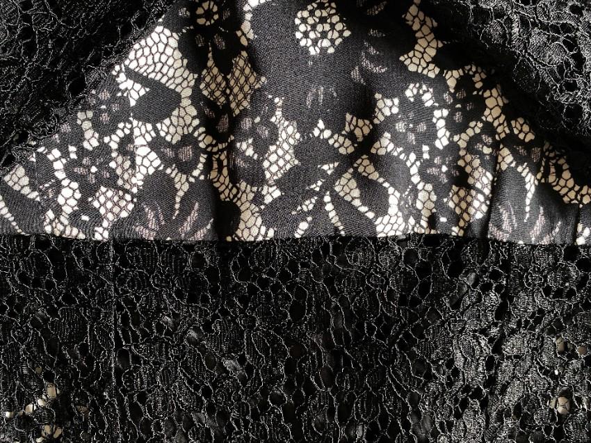 Dolce & Gabbana black & white lace longsleeve dress