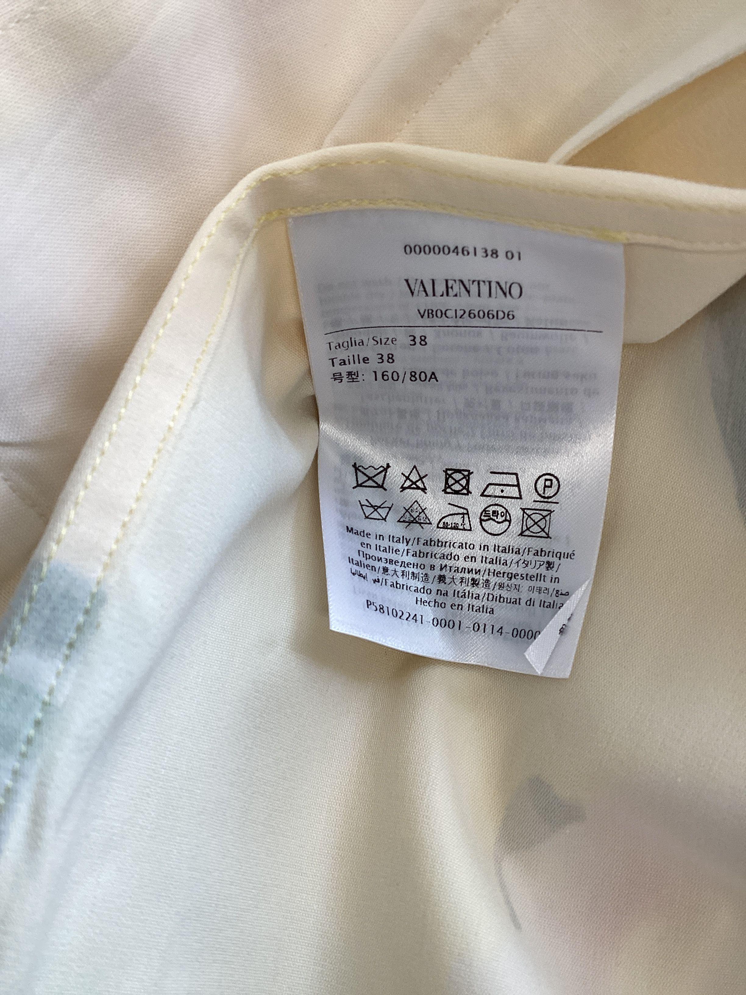 Valentino Yellow Floral Print Mini Shirt Dress