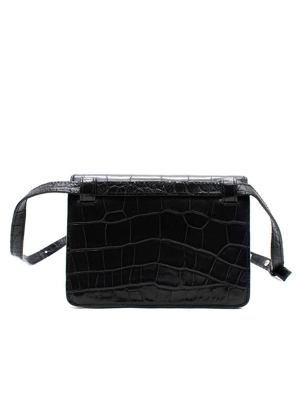 Chylak 'Black Glossy Croc' Belt Bag
