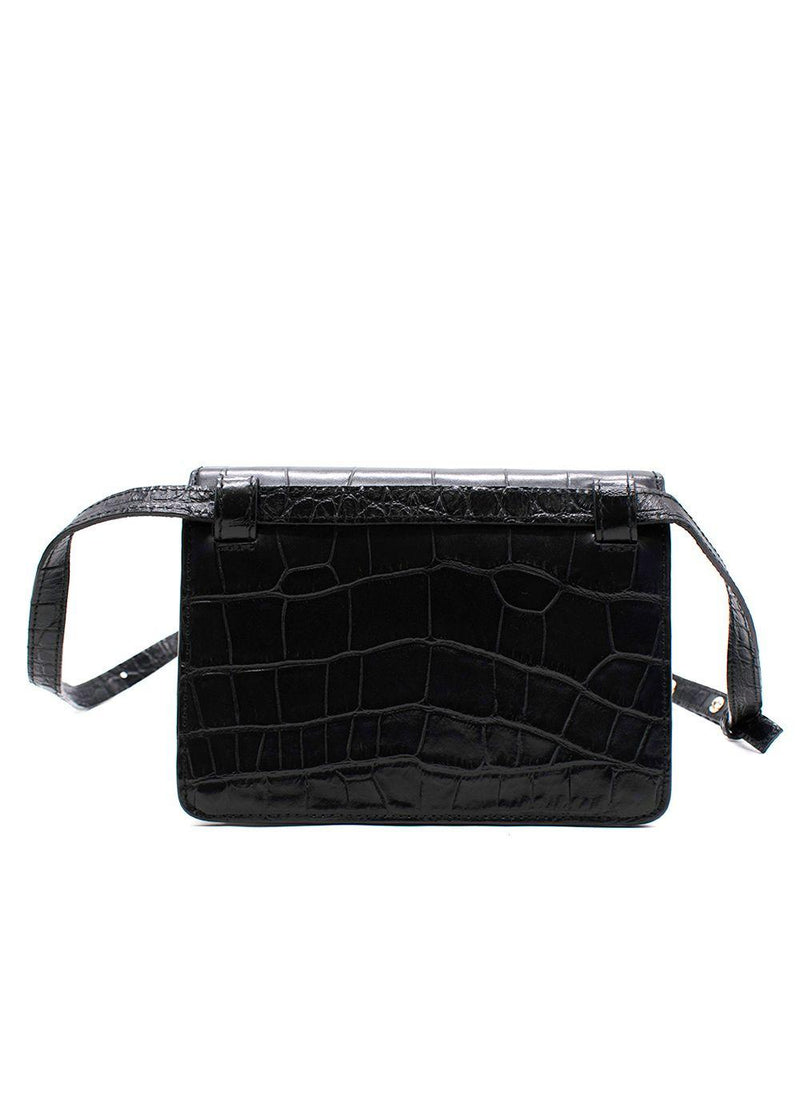 Chylak 'Black Glossy Croc' Belt Bag