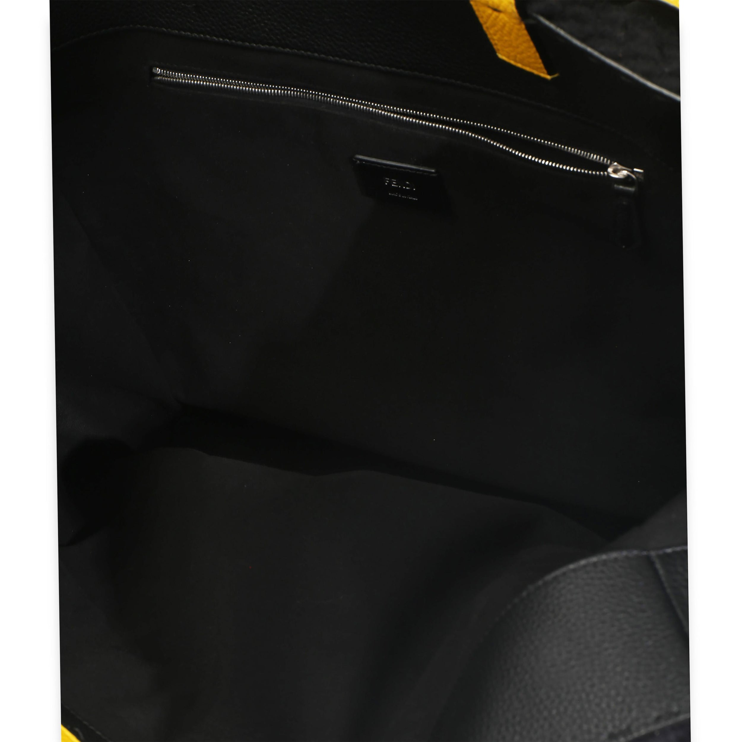 Fendi  Black Wool Logo Tote