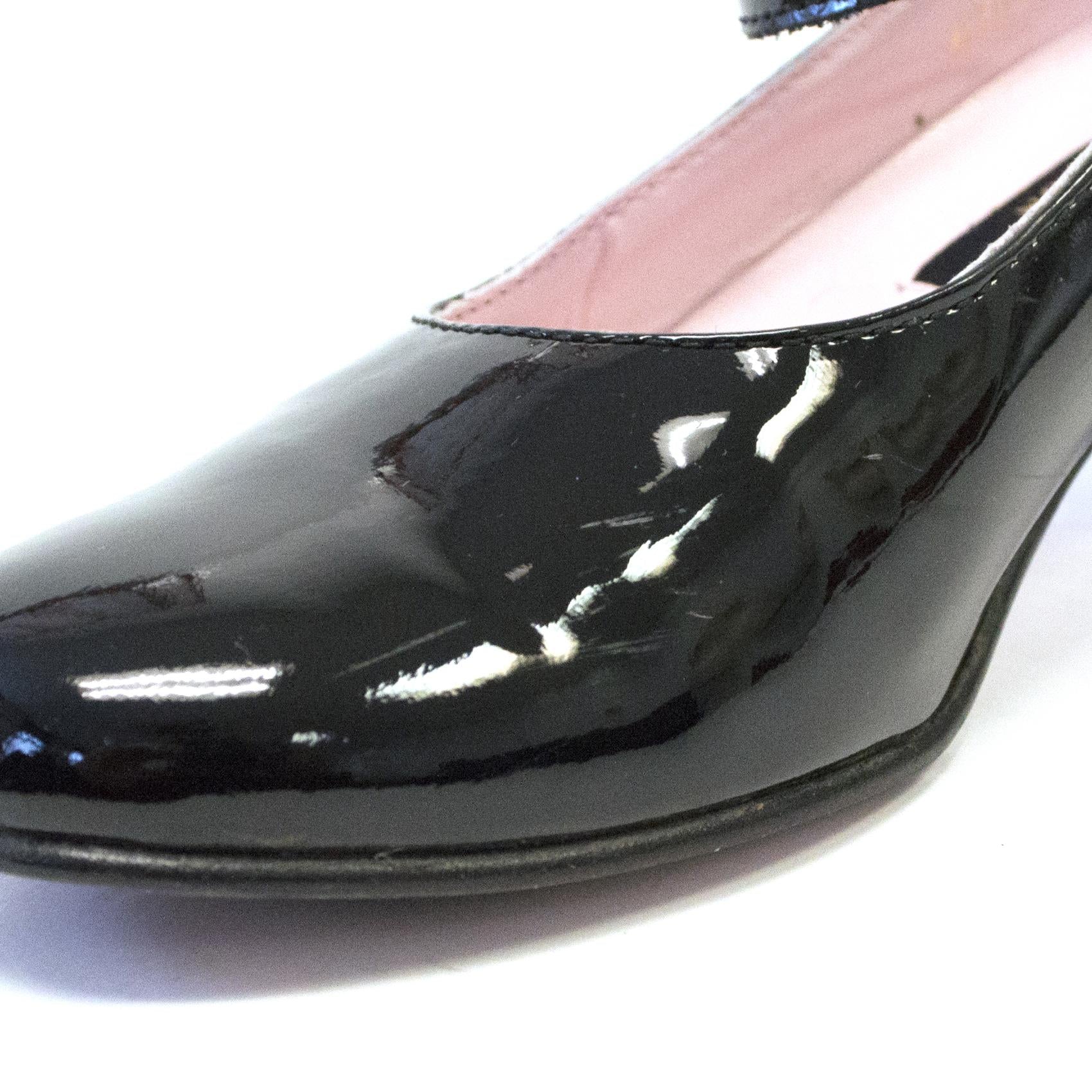 Marta Jonsson Girls Black Patent Court Shoe