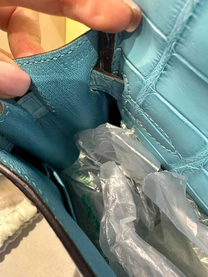 Bleu Saint-Cyr Matte Alligator Kelly 28 PHW