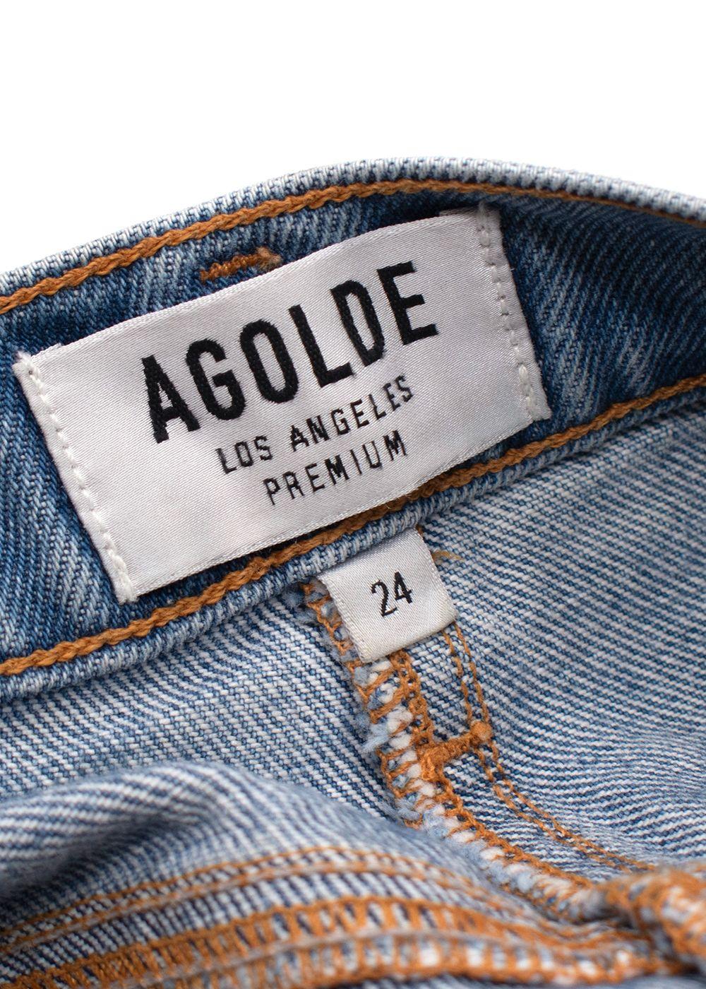 Agolde Blue Denim Mini Skirt