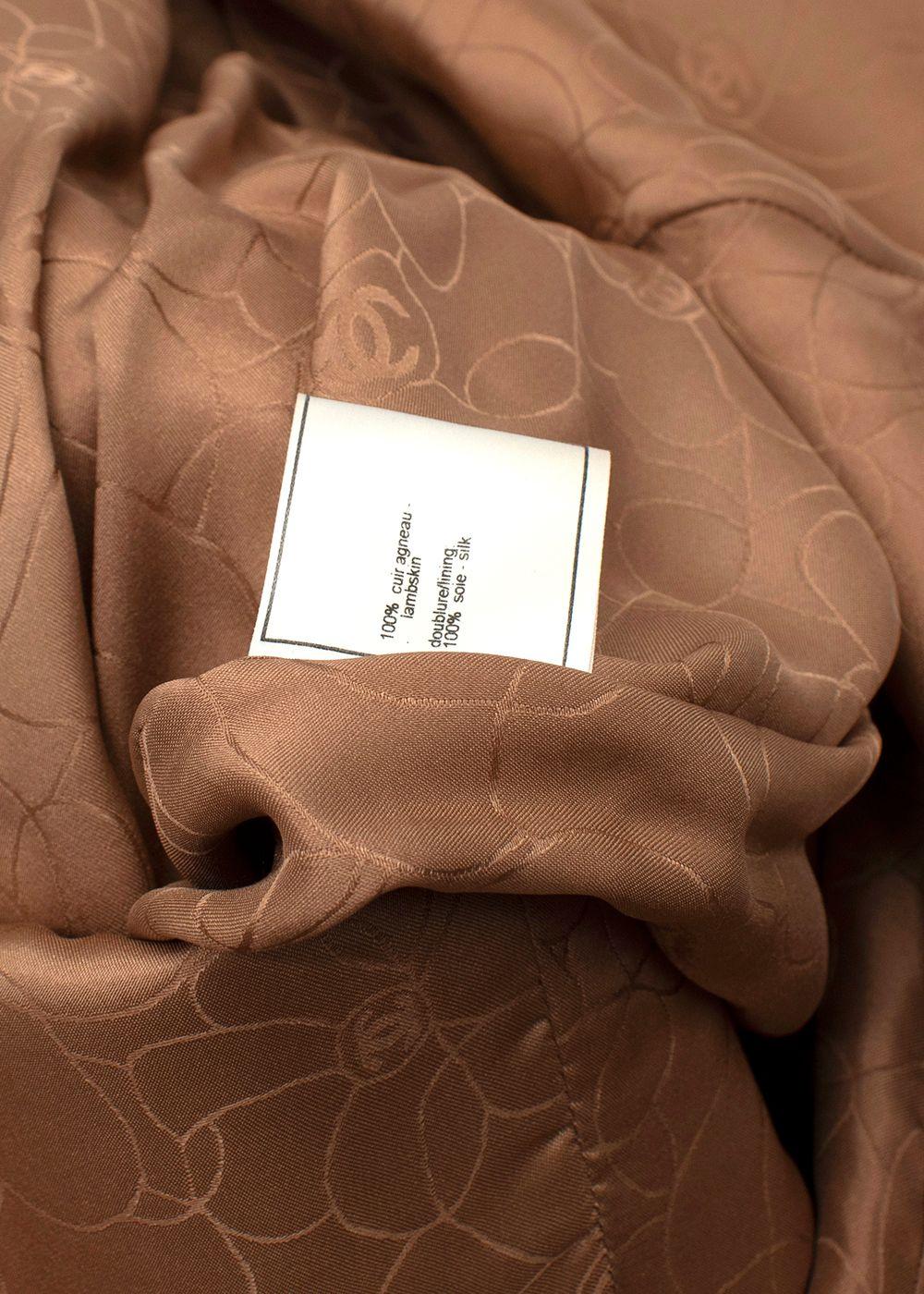 Nude Leather Sleeveless Shift Dress