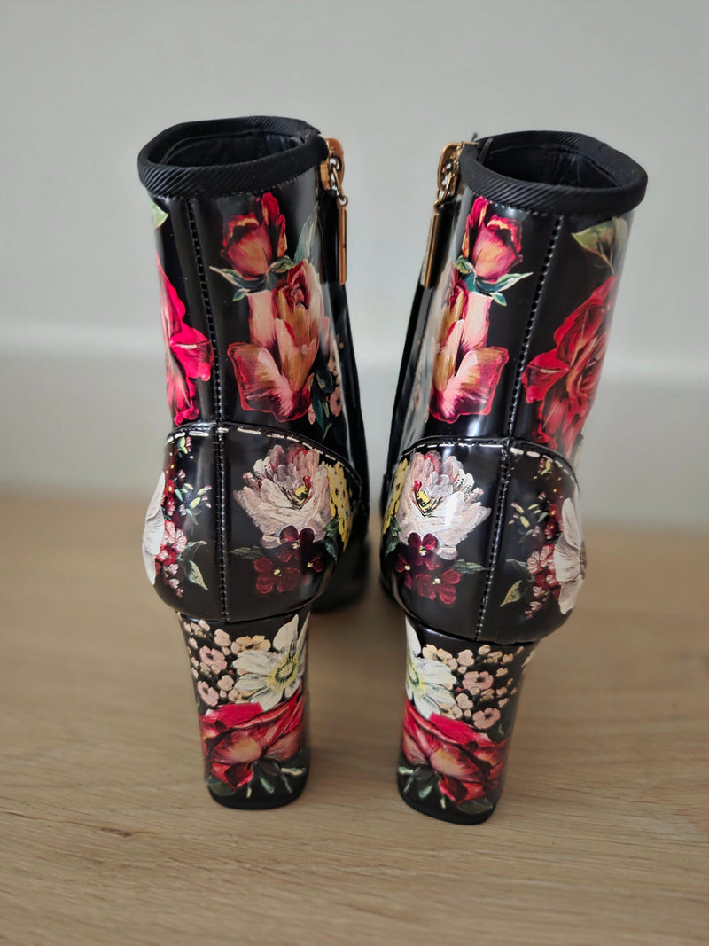 Dolce & Gabbana Floral Ankle Boots