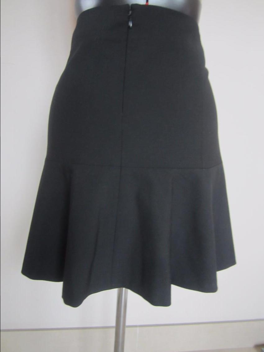 THEORY Black Ruffle Hem Skirt