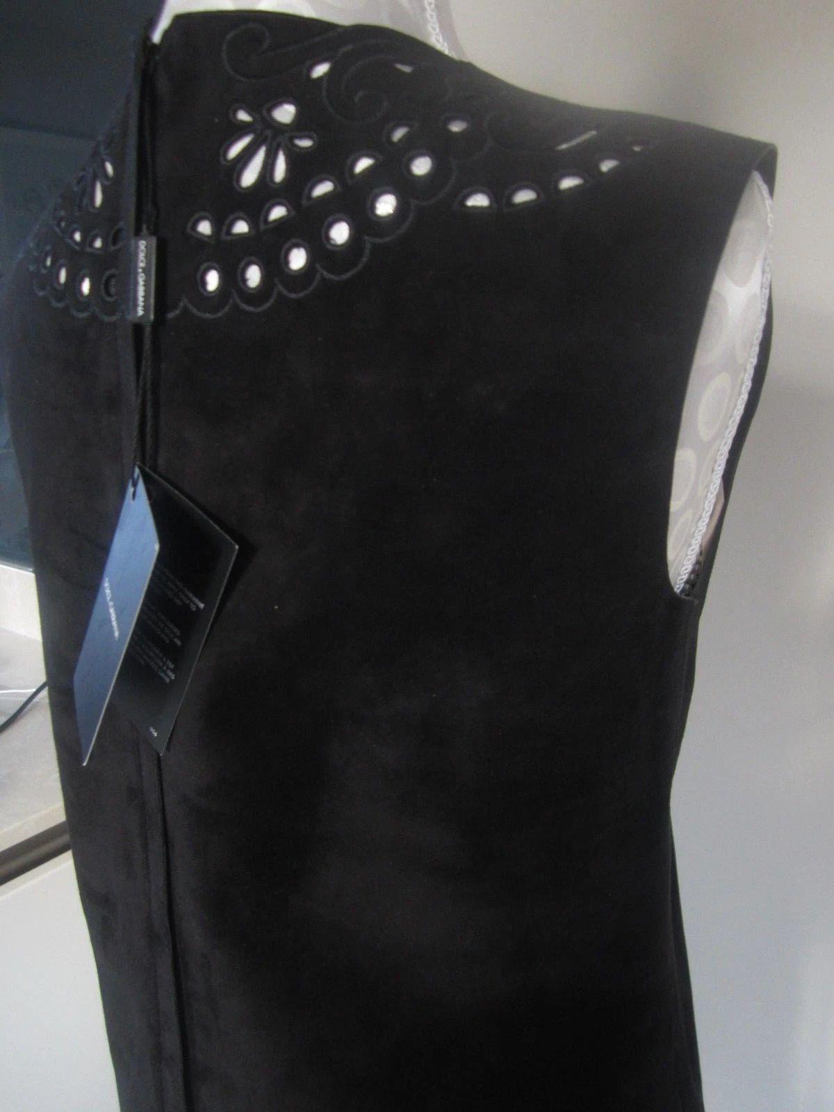 Dolce & Gabbana Black Suede/Leather Dress