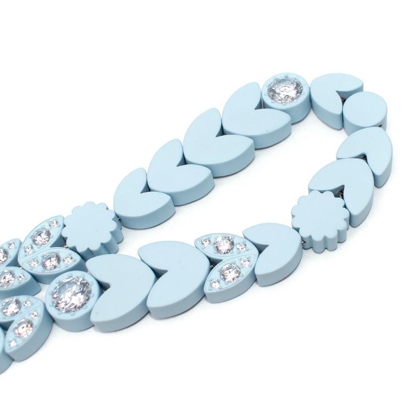 Bottega Veneta Pastel Blue Crystal Embellished Necklace