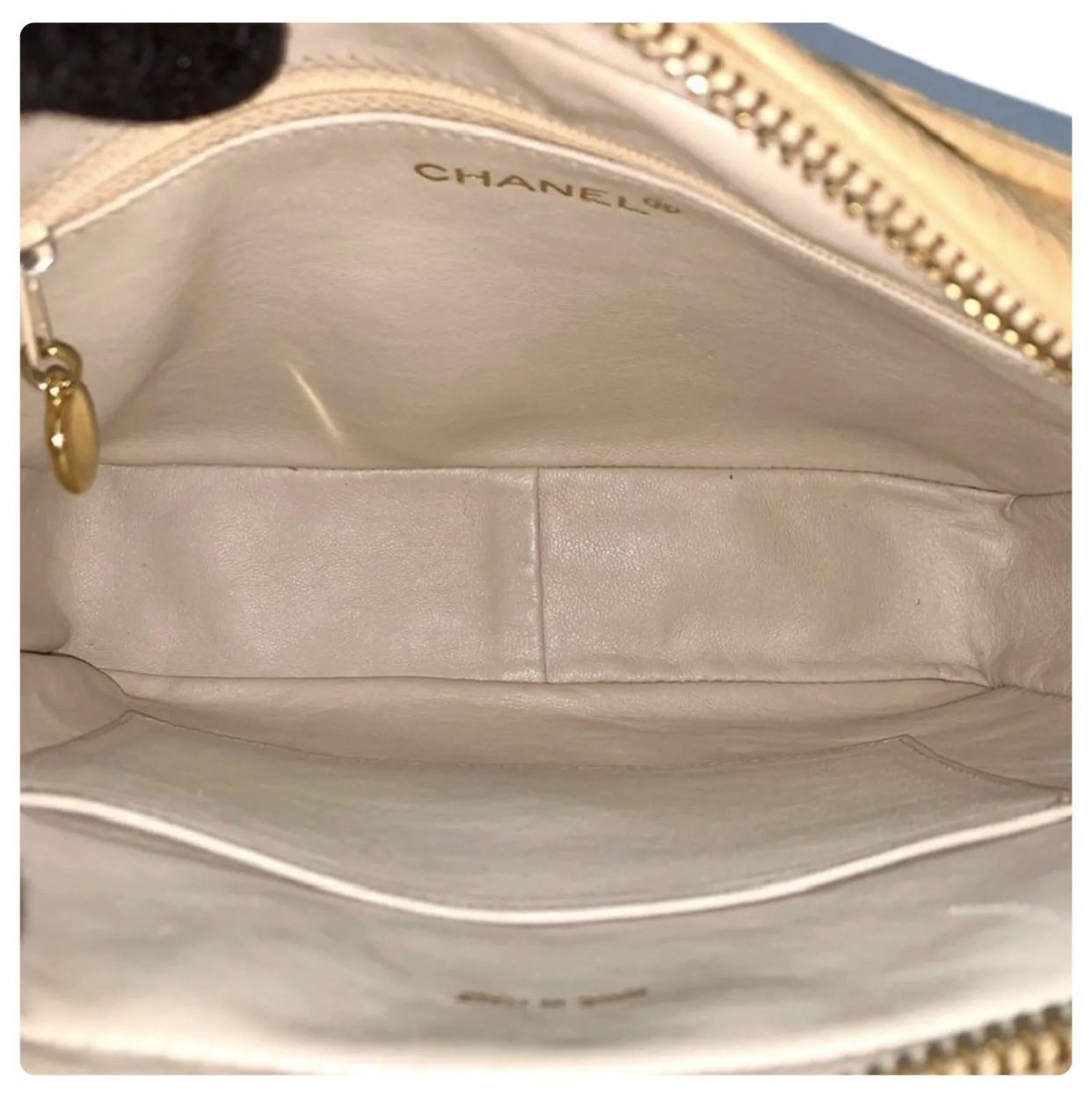 Beige Quilted Chevron Caviar Bijoux Camera Flap Bag