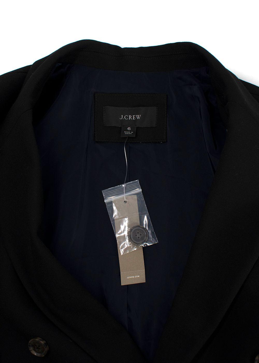 J Crew Black Cropped Double Breasted Blazer