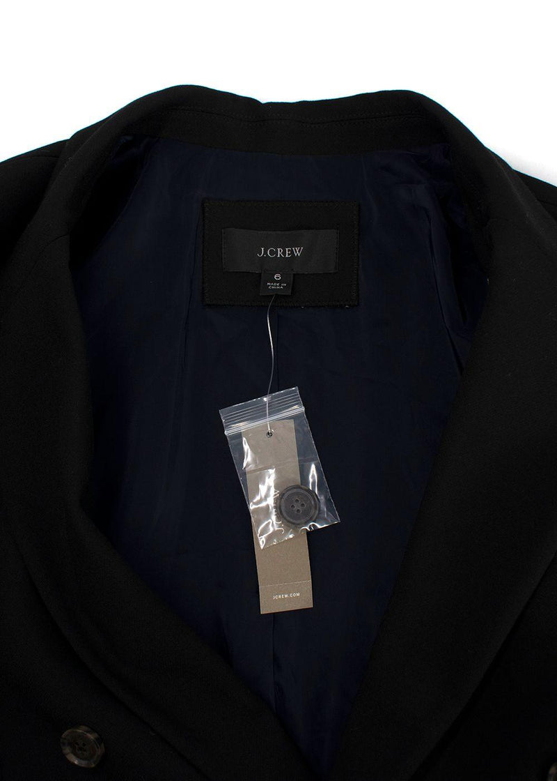 J Crew Black Cropped Double Breasted Blazer