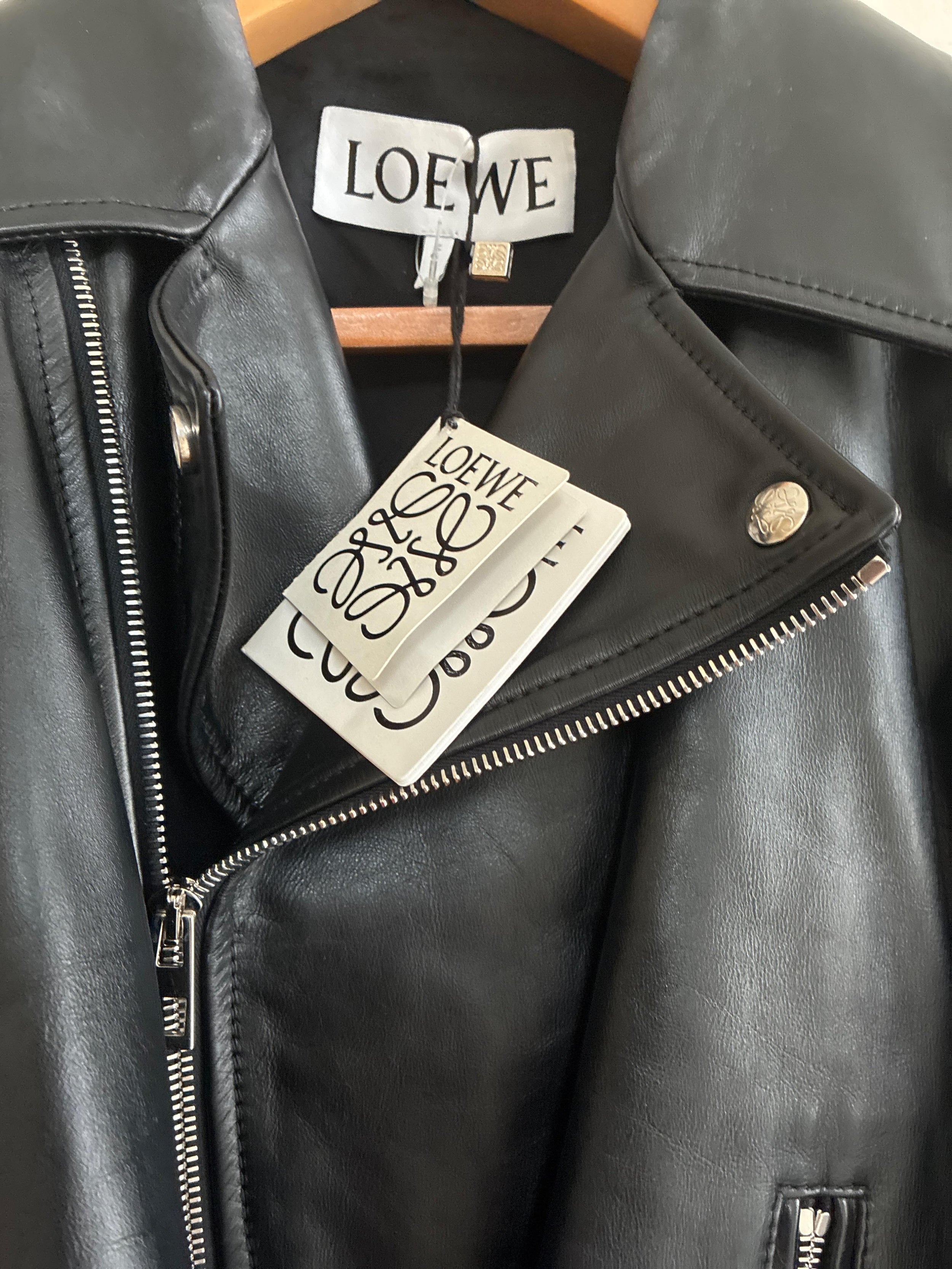 Black Trapeze Leather Biker Jacket