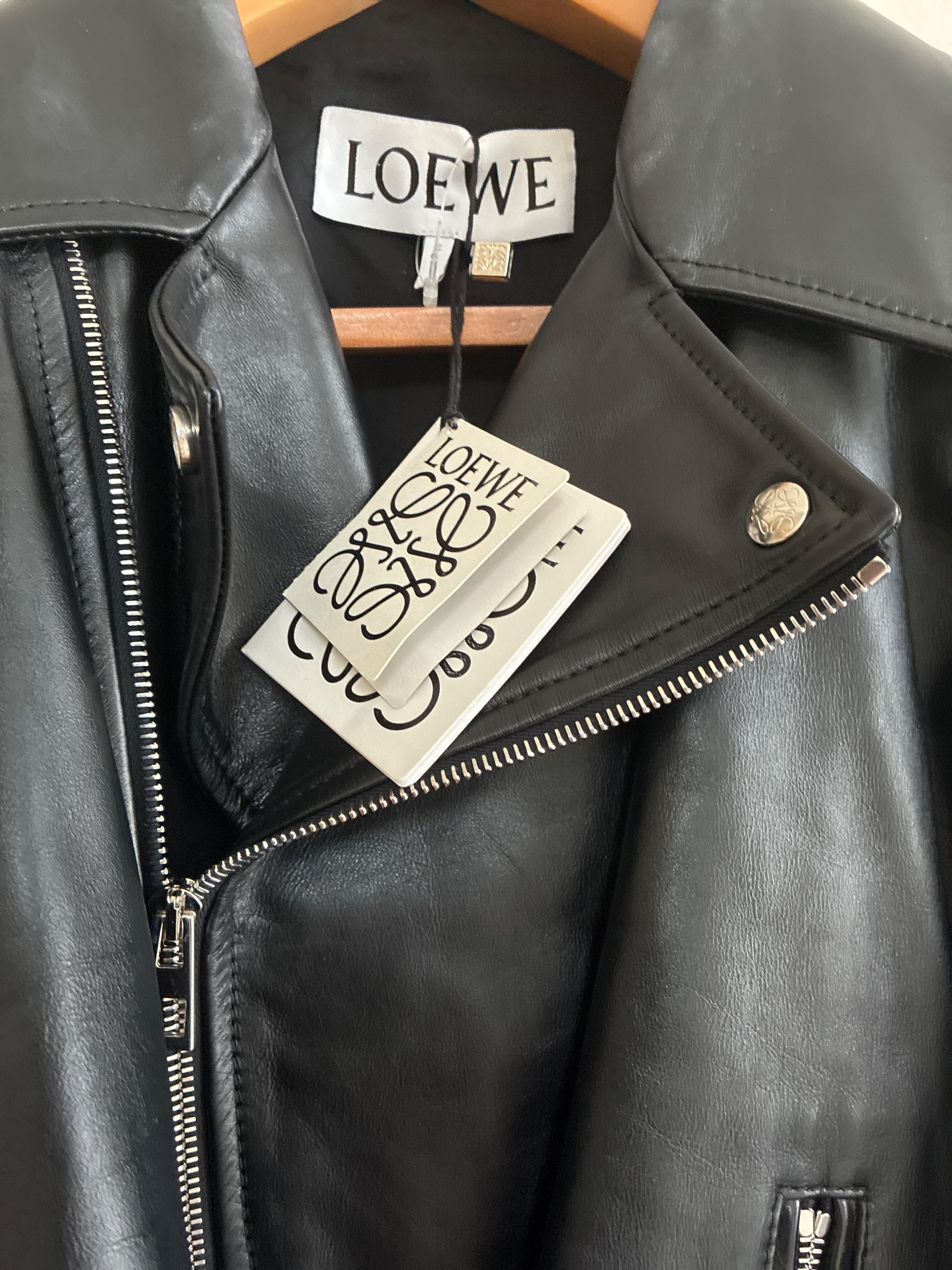 Black Trapeze Leather Biker Jacket