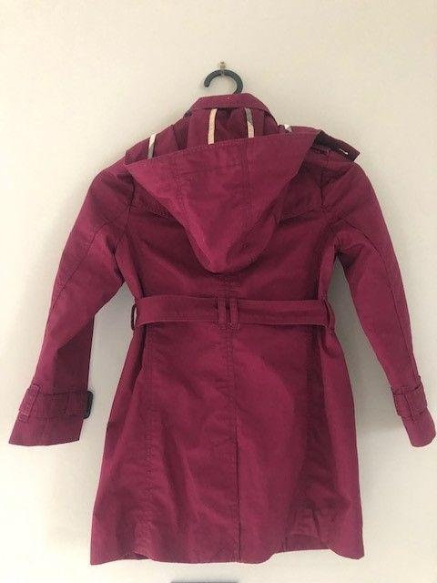 pink cotton gabardine trench coat